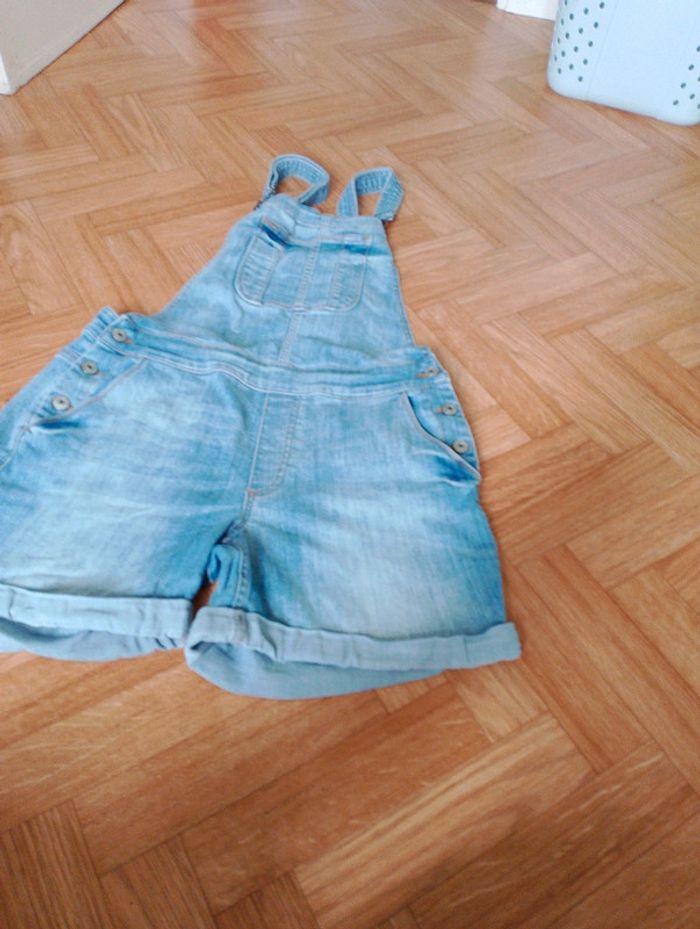 Salopette short en jean - Taille L - photo numéro 3