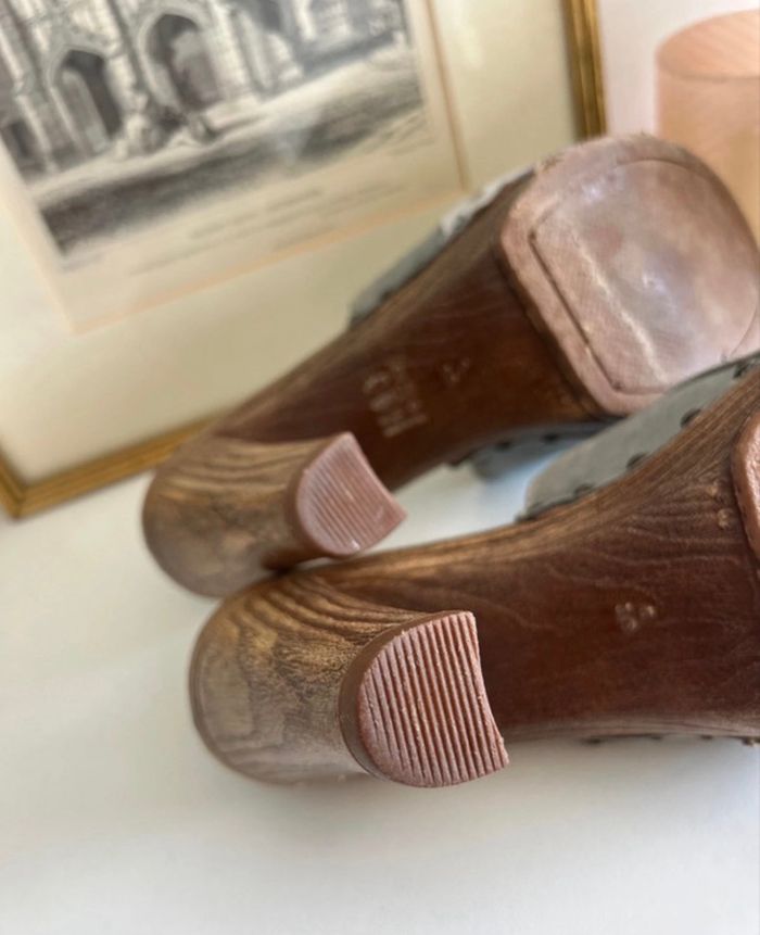 Talon sabot bleu Les Tropeziennes vintage - photo numéro 4
