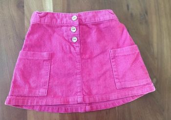 Jupe en velours fuchsia 4ans