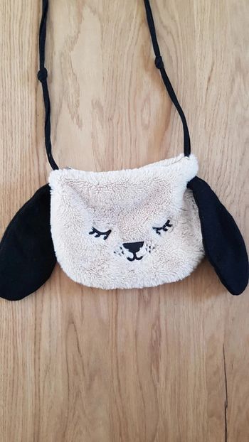 Sac peluche tête de chien Zara Girls beige et noire
