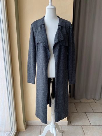 Manteau long gris laine bouillie Promod 40