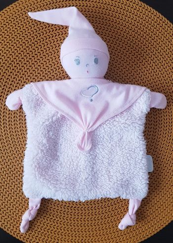 Doudou plat rose corolle