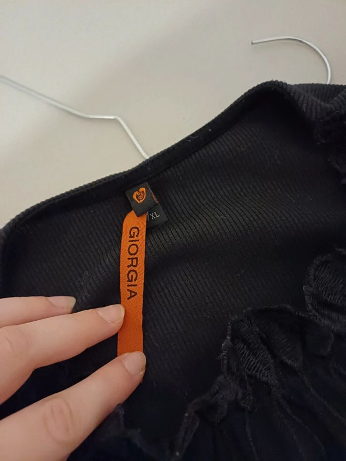 Blouse noire chic côtelée Giorgia taille S 36 - photo numéro 8