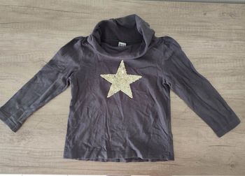 Sous Pull marron avec étoile en sequins 4 ans Tape à l'oeil