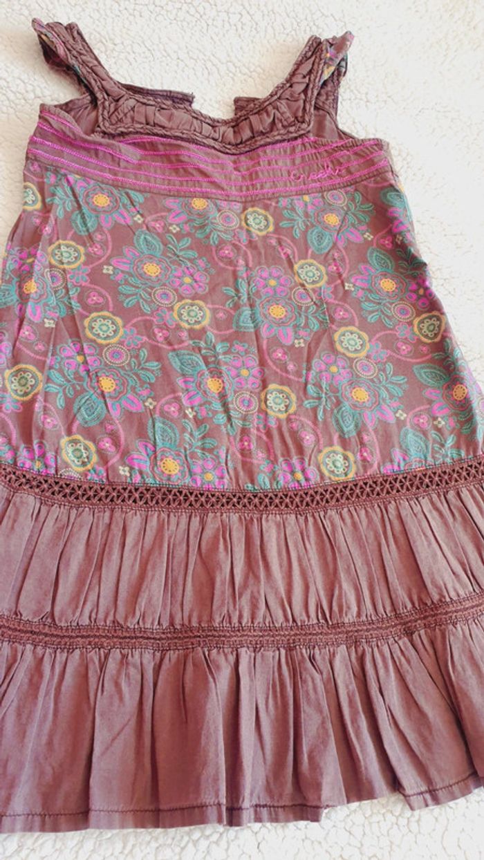 Robe légère Creeks marron à fleurs - photo numéro 2