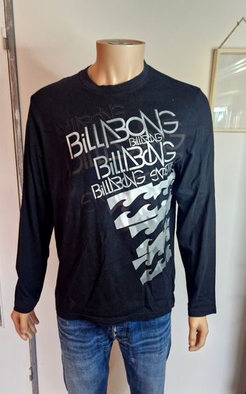 Tee shirt manches longues Homme Billabong Noir Streetwear taille M Y2K 2000s