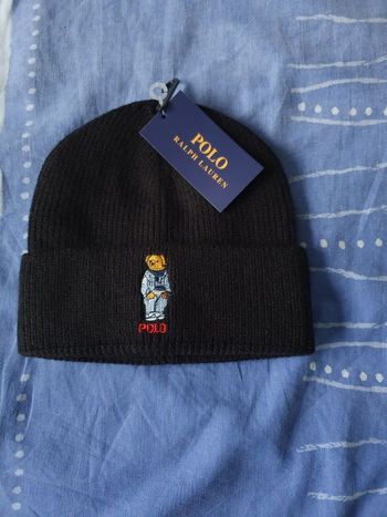 bonnet ralph lauren noir neuf 
