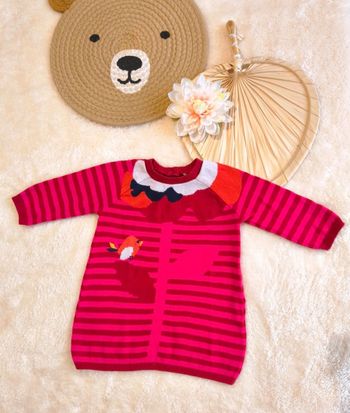 🌹 Jolie robe rouge manches longues DPAM 6 mois 🌹