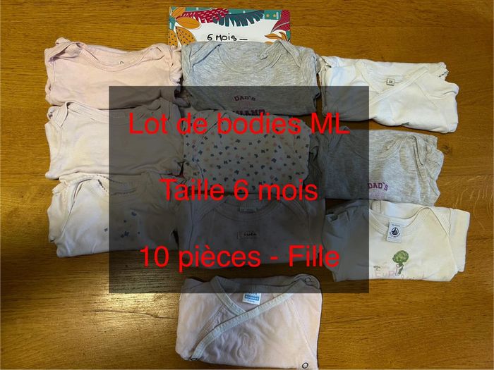 Lot de bodies ML fille - 10 pièces - 6 mois - photo numéro 2