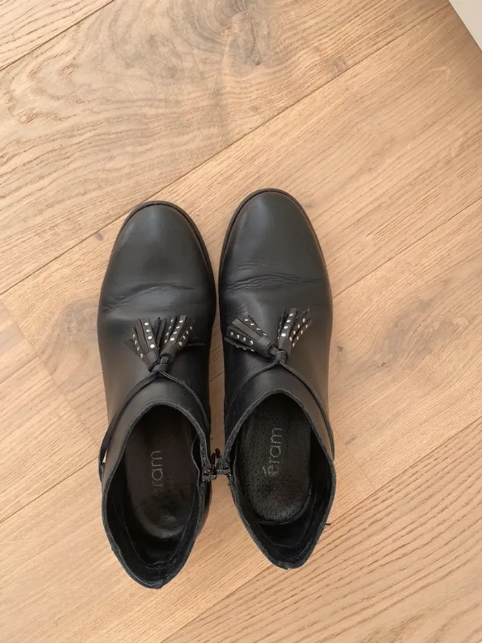 Bottines cuir plates - photo numéro 3