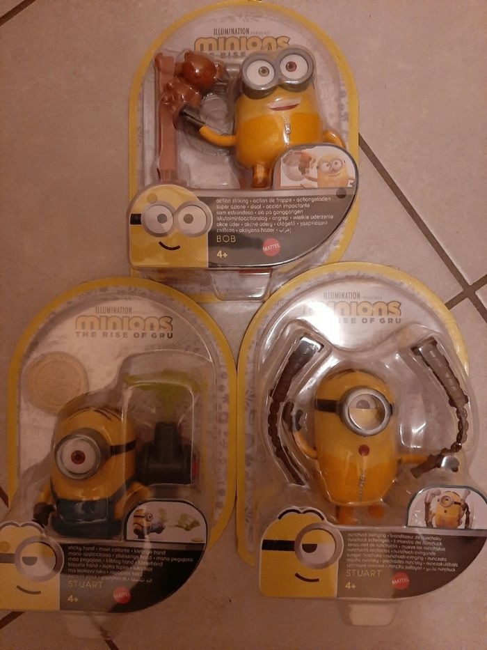 Lot 3 figurines minions the rise of gru