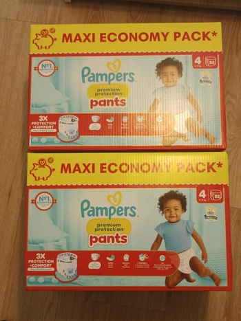 Lots de 2 cartons Pampers prenium protection pants taille 4