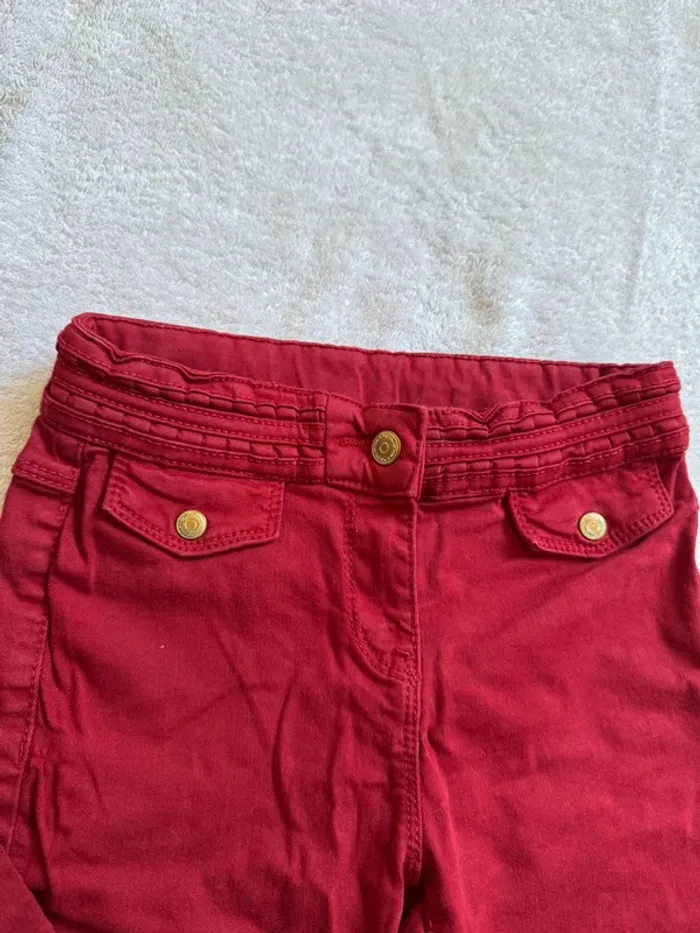 Pantalon jean bordeaux / rouge - photo numéro 3