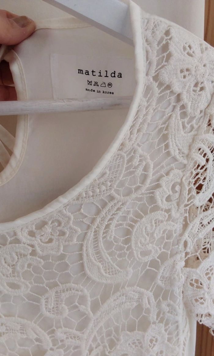 Robe courte crochet blanc crème T36 - photo numéro 5