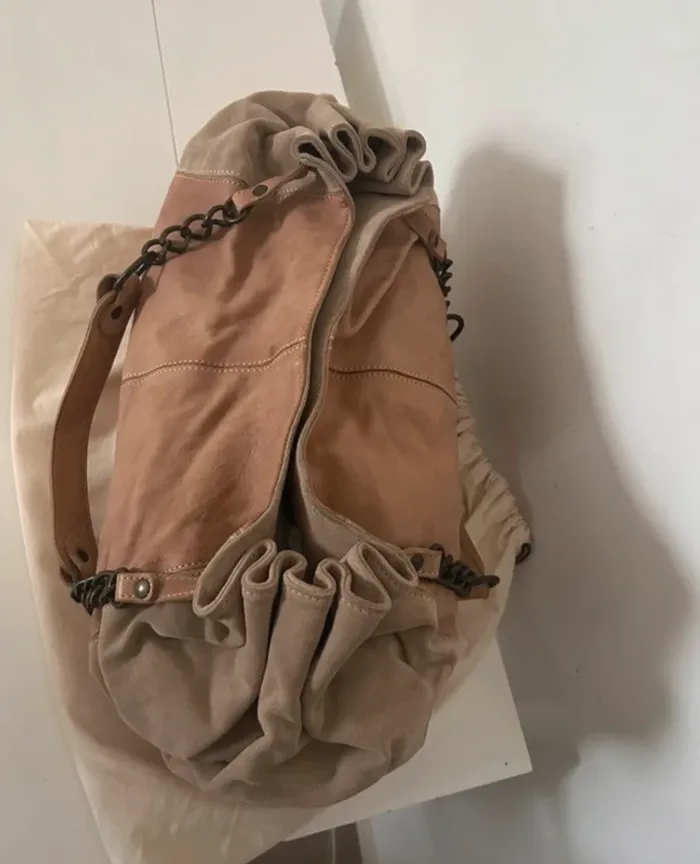 Gerard Darel, sac à main en cuir beige, femme - photo numéro 9