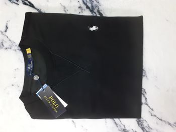 Sweat col rond RALPH LAUREN - Taille M - Couleur noir logo brodé blanc - NEUF