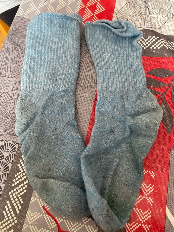 Chaussettes laine bleu