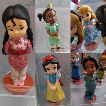 5 Figurines Animators Cendrillon Mulan Aurore Jasmine Blanche-Neige Disney Mini-Animator Disney Coffret