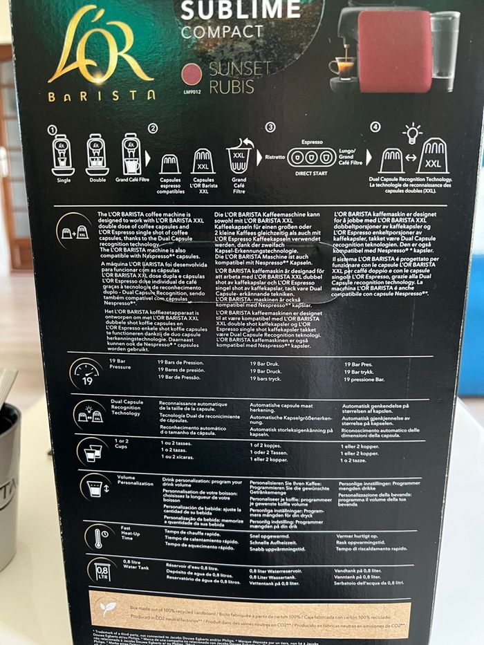 Machine à café l’or barista lm9210/60 neuve - photo numéro 2