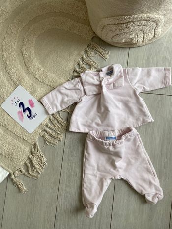 Ensemble  jacadi rose avec noeud