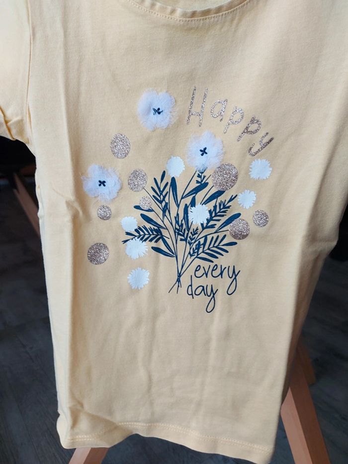 Tee-shirt manches courtes jaune In Extenso 4 ans - photo numéro 6