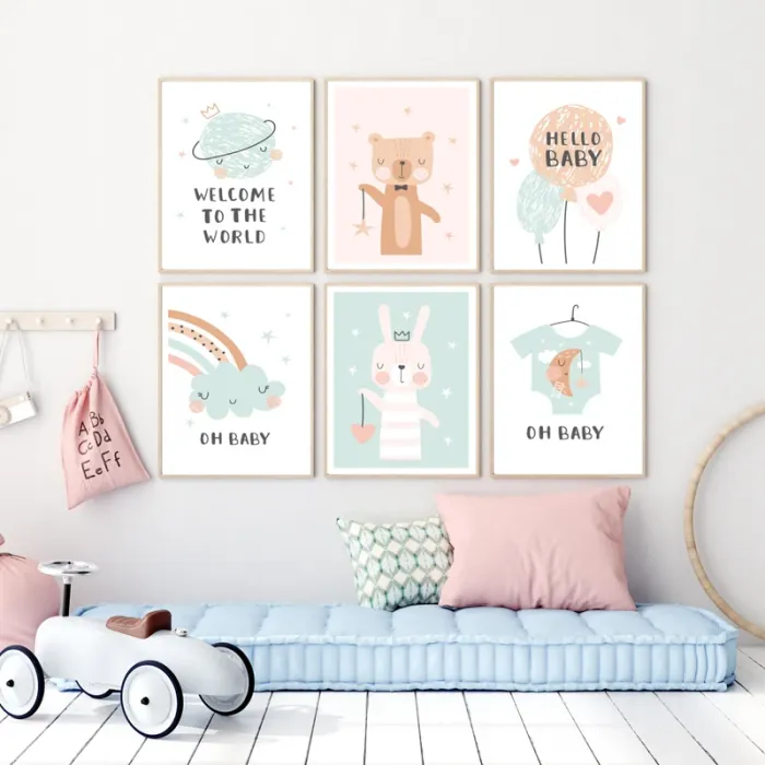 Affiches “Welcome Little One” pour chambre enfant - photo numéro 3
