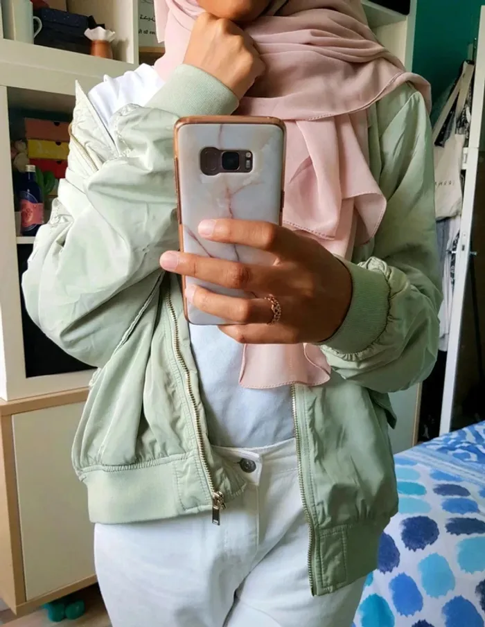 🌿 sublime veste bomber vert pastel H&M neuve avec étiquette