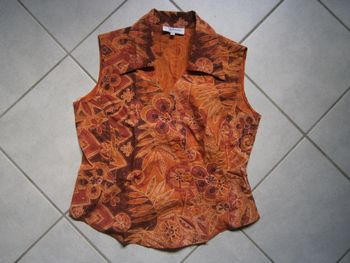 Chemisier sans manches orange ARMAND THIERY Taille 40