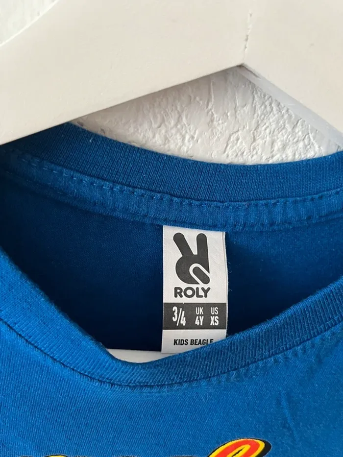 T-shirt bleu Barcelone 3-4 ans – motif dessin animé - photo numéro 3