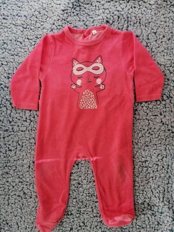 Pyjama velour fille taille 9 mois
