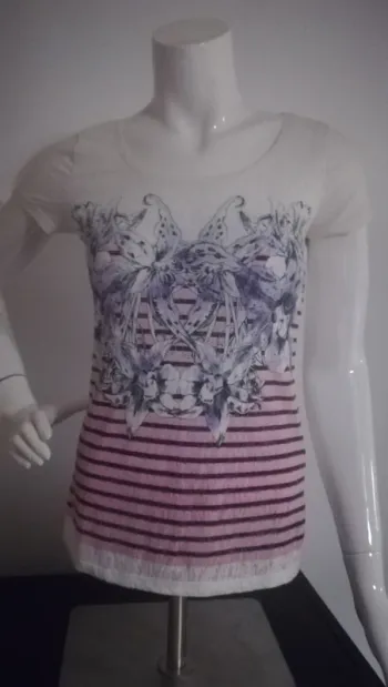 Tee shirt ajouré camaïeu