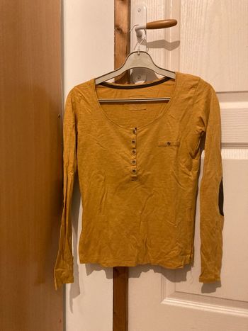 T shirt manches longues moutarde