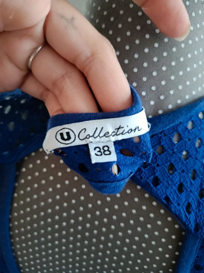 Robe bleue ajouré U Collection Taille 38 - photo numéro 5