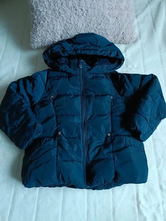 Doudoune fourré hiver 4 ans bleu