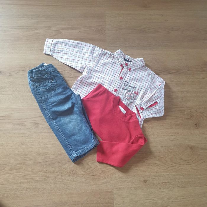 💚 Ensemble chemise tee-shirt jean 12 mois Miniman/Kiabi/Grain de blé #emyfleury_12moisgarçon