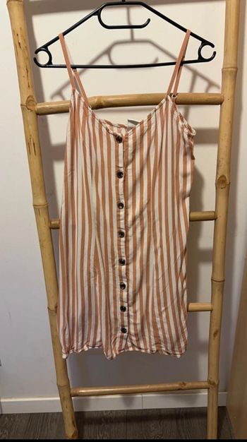 Robe à rayures blanche et marron