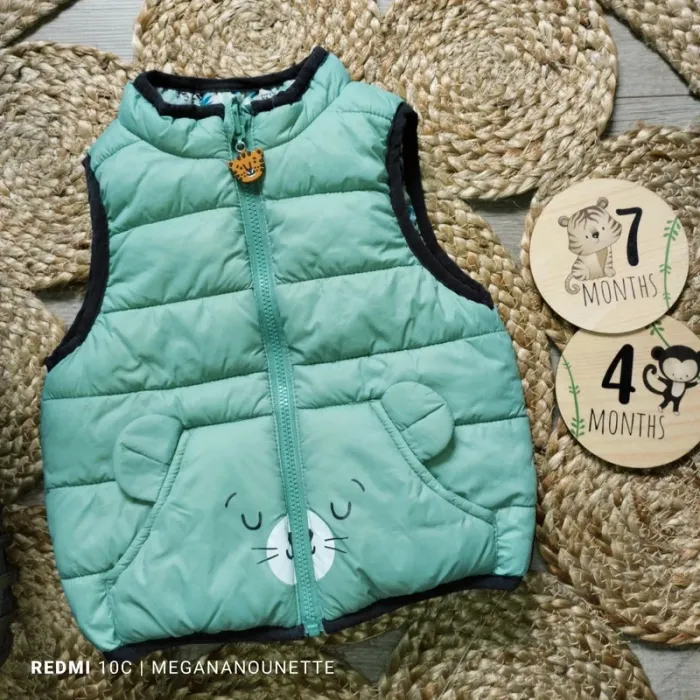 🧸 Doudoune sans manches réversible – Taille 74 cm 9-12 mois 🌿🐻 - photo numéro 6