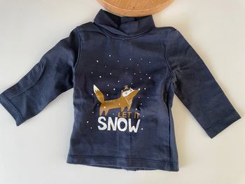 Pull bébé fille col roulé