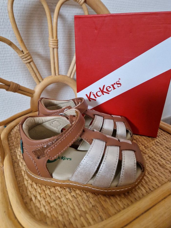Sandales kickers kick flo camel pointure 22 - photo numéro 2