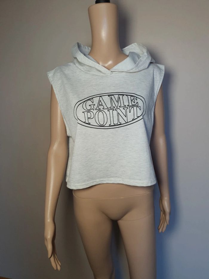 Shein T.40 > Crop Top Gris à capuche > TBE