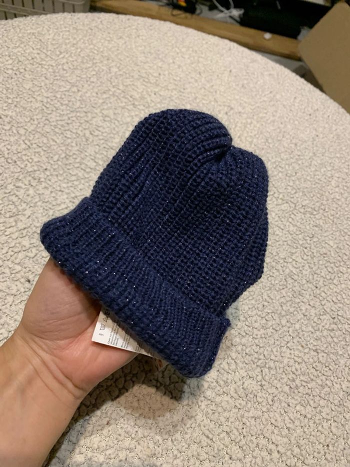 Bonnet enfant taille 52 paillettes bleu neuf idéal cadeau - photo numéro 4