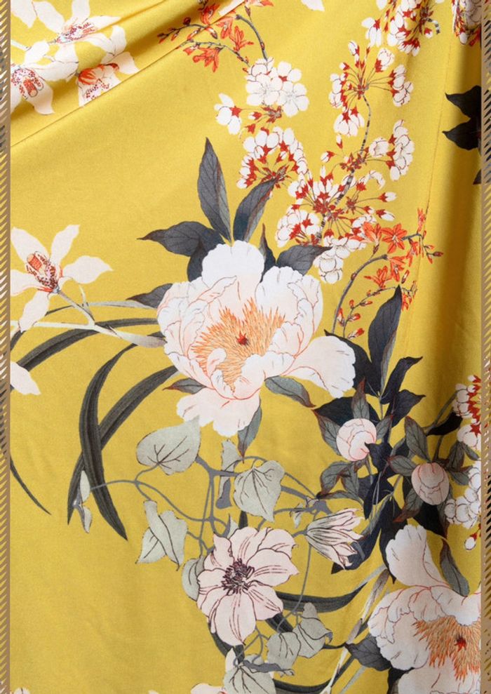Robe jaune à fleurs Jacqueline Riu – Taille 38 ( - photo numéro 7