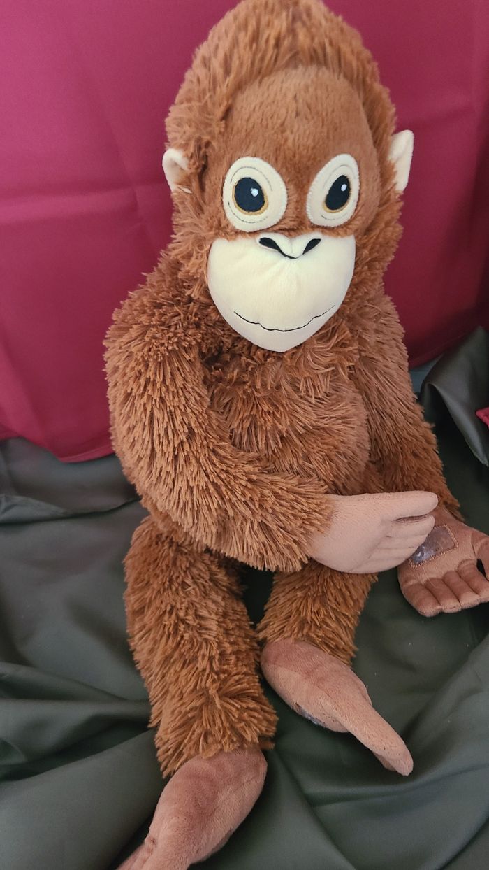 Doudou peluche singe marron IKEA 60 cm