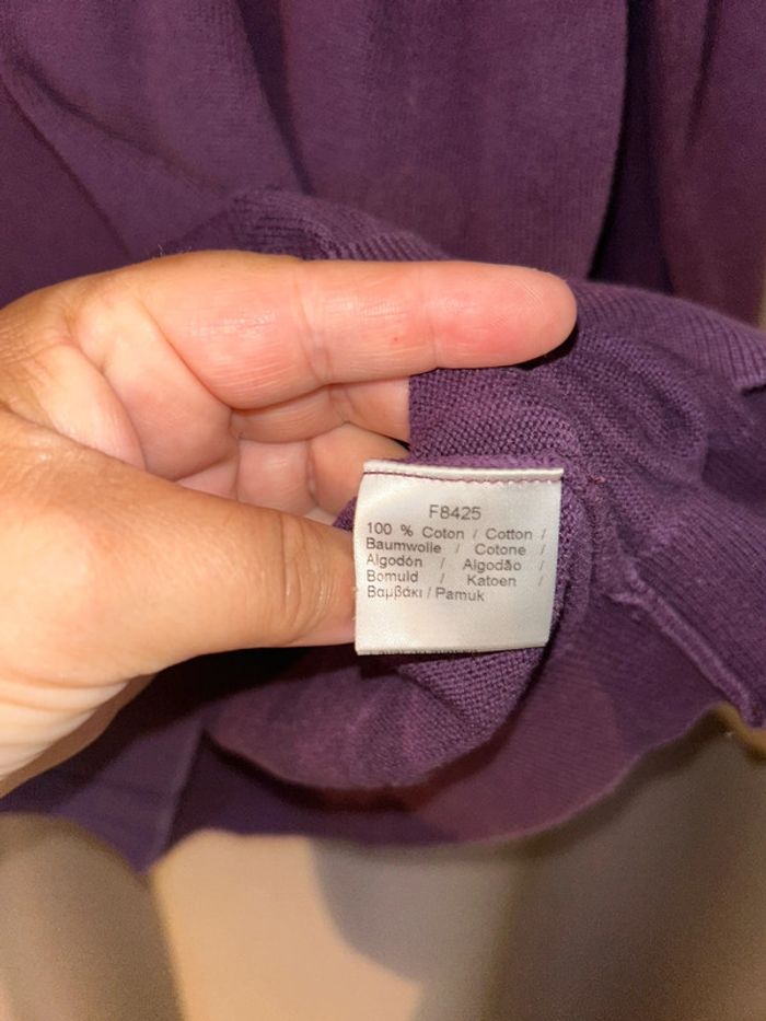 Pull violet col en V#Lacoste authentique #taille 40/42 - photo numéro 4