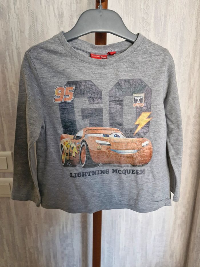 T-shirt manches longues enfant garçon 4 ans Cars Coton Polyester