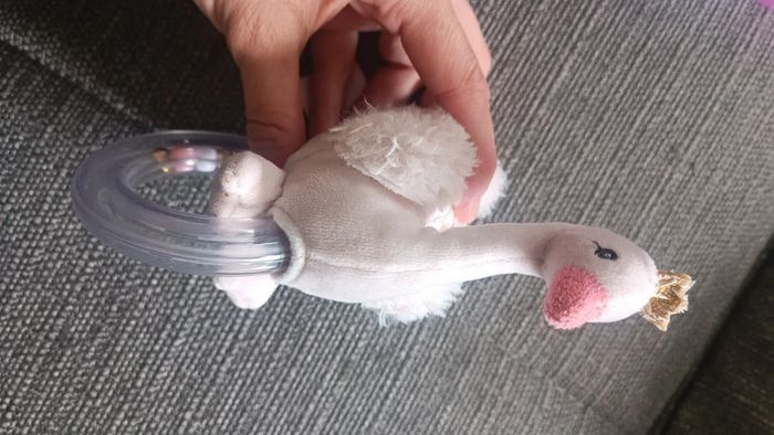 Hochet cygne rose/or - photo numéro 4