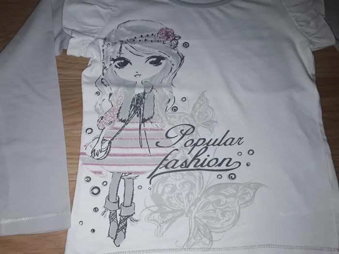 🌺 Tee Shirt 2 en 1 Strass en 5 ans 🌺 - photo numéro 2