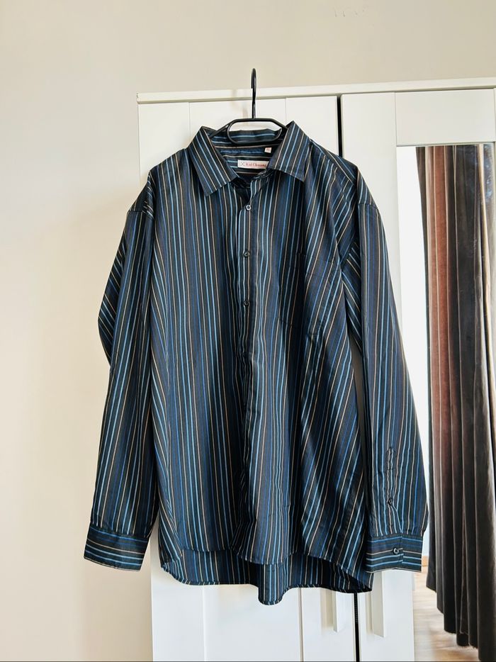 Chemise marine à rayures Homme Kai Chuang Tailles XL-XXL