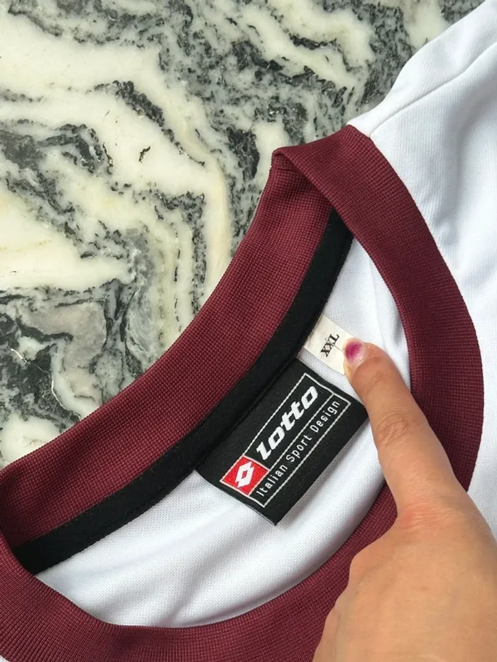 T-shirt vintage lotto blanc et bordeaux taille XXL - photo numéro 4