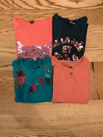 Lot 4 T-shirts manches longues